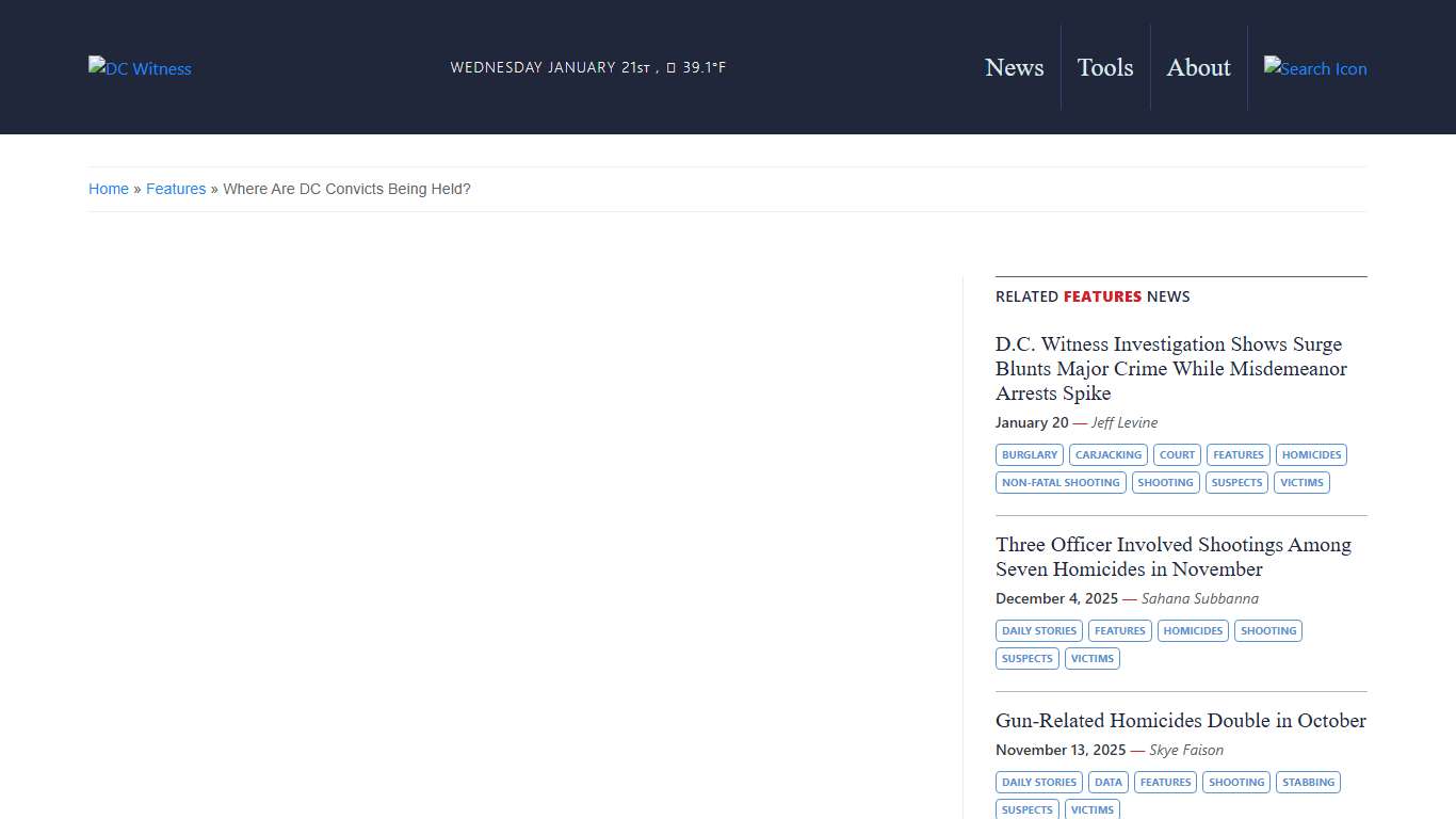 Where Are DC Convicts Being Held? - DC Witness